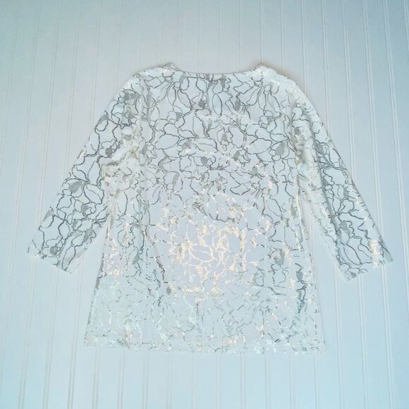 JM Collection Embroidered Hardware Eggshell Top Size S - Picture 5 of 7